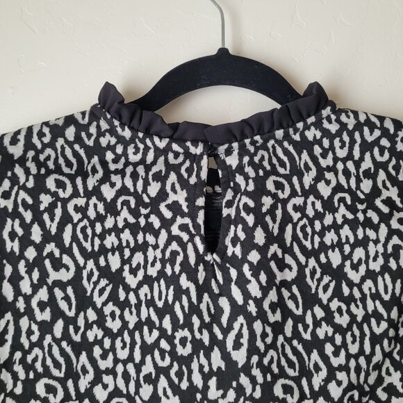 Elle Ruffle Neck Layered Animal Print Blouse - Picture 7 of 9